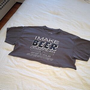 Gray Graphic T-Shirt with Bold Text